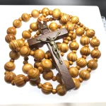 Wood Beads Decoration Hanging Wall Rosary Beads Over-sized Cross Church Wooden Beads Rosary Necklace Wall Rosary - Image 2