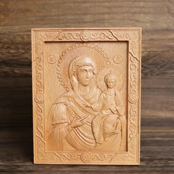 Relief Crafts Catholic YS Holy Image Family Craft Pendants Beech Wood Rectangle Relief Christmas Gift