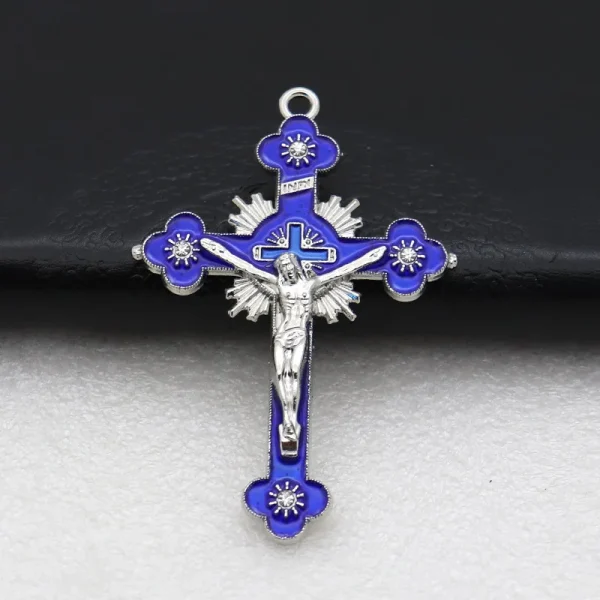 Metal Cross Crucifixes Christ Jesus Religious Catholic Cross Gift 5.5*3.5cm Multiple Colors Jewelry Pendants Wholesale