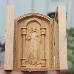 Mecrt Hot Sale Mass Church Liturgical Articles Joseph Holy Family Three Like Beech Flat Three Open Wooden Box Gifts - Image 2