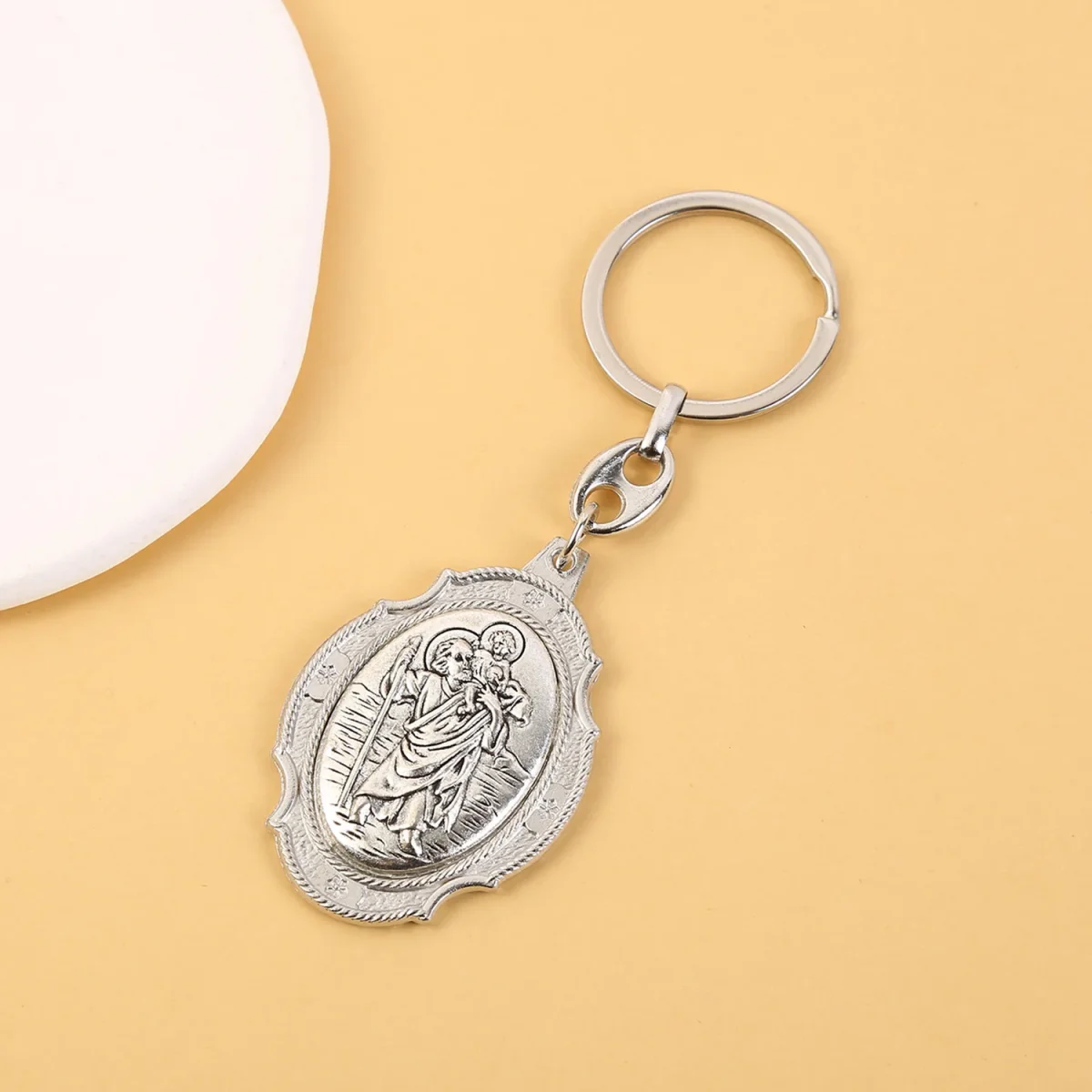 Catholic Patron Saint Travel Master Saint Keychain Pendant Zinc Alloy Ring Creative Communion Baptism Hanging Decorations - Image 2