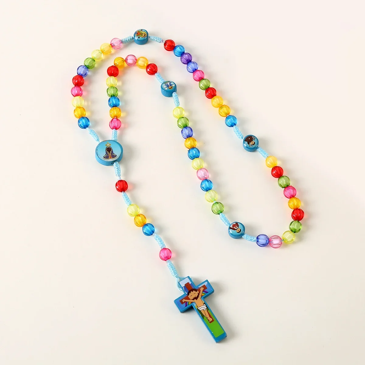 Rosary Beads Catholic Religious Children Necklace Christian Jesus Rosaries Holy Prayer Jewelry Knotted Rosary Supplies - Image 3