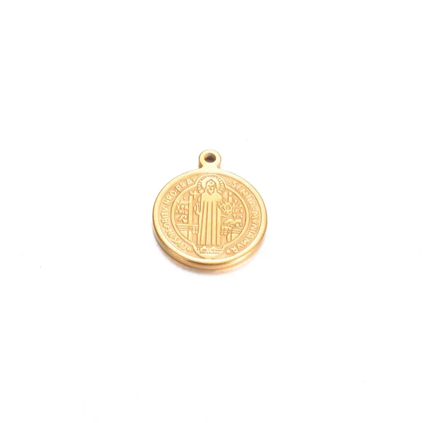Catholic Stainless Steel Three-dimensional Pendant St. Benedict Exorcism Prayer Holy Relic DIY Jewelry Accessories