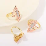 Electroplating 14K Three-color St. Jude Maria Women's Ring Light Luxury Niche Design Hand Jewelry Religious Style Ring - Image 3
