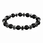 Hot Sale Geometric Cross Natural Stone Bracelet Men's Women's Couple Fashion All-match Niche Elastic - Image 5