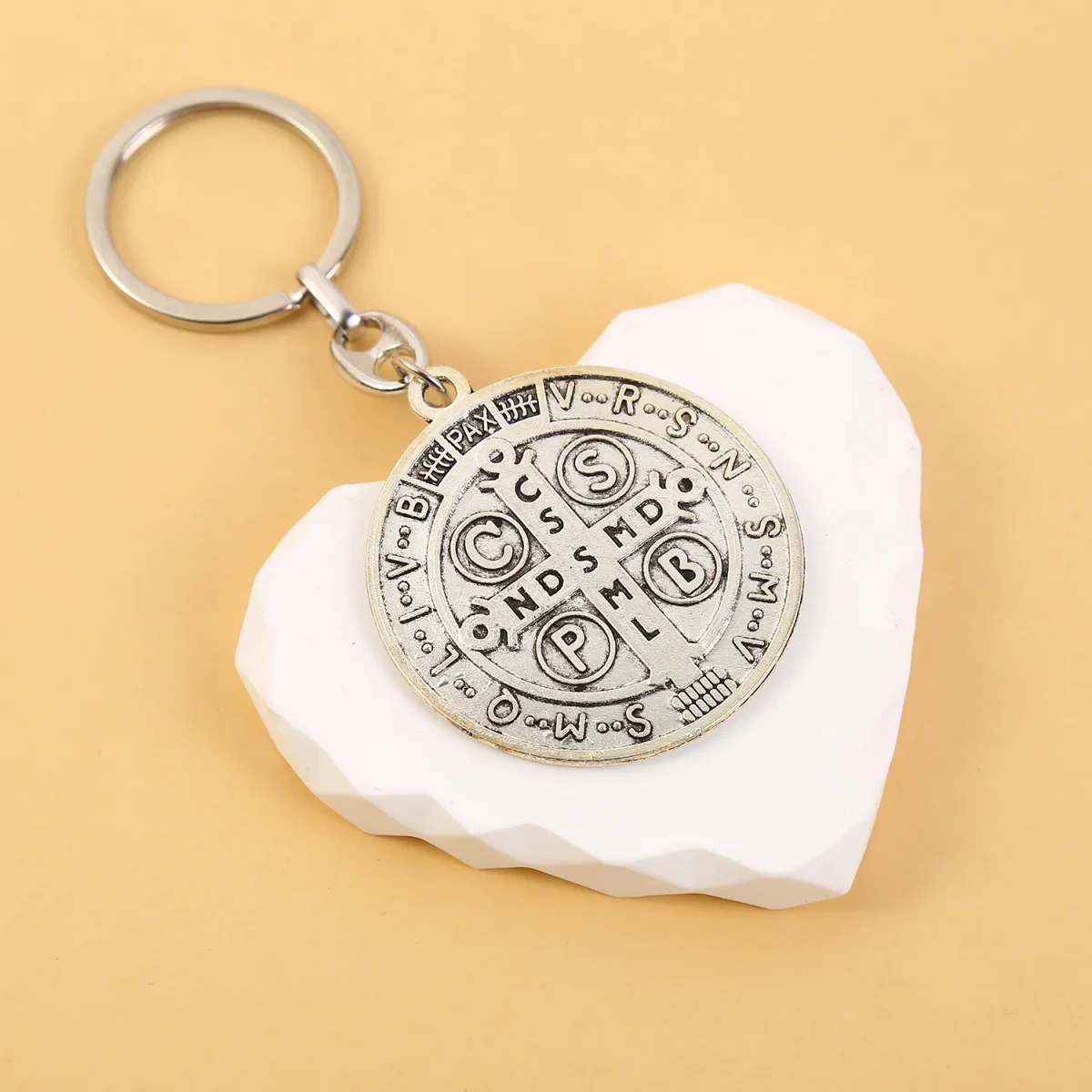 Religious Jewelry Catholic St. Benedict's Keychain Pendant Zinc Alloy Large St. Benedict's Jewelry Wholesale - Image 6