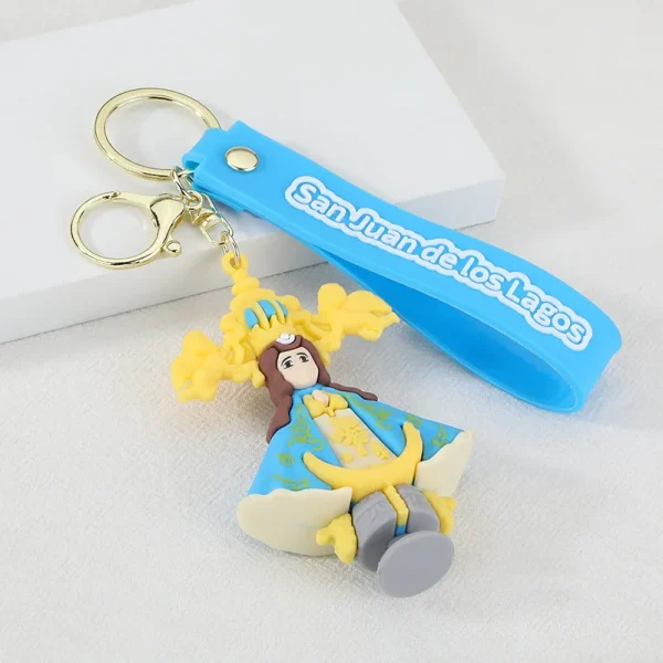 Hot Selling PVC & Silicone Soft Rubber Creative Keychain Pendant Virgin Guadalupe Accessories Gift Wholesale