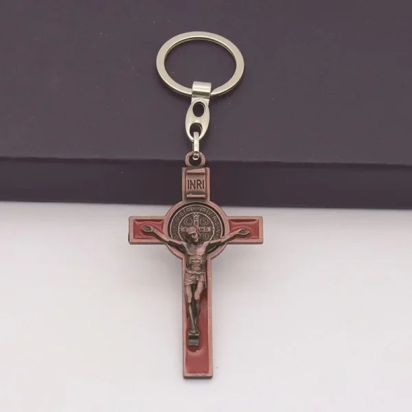 Catholic Christian Jesus Key Ring Car Keychains Women Men Gift Charms Handbag Pendant Cross KeyChains