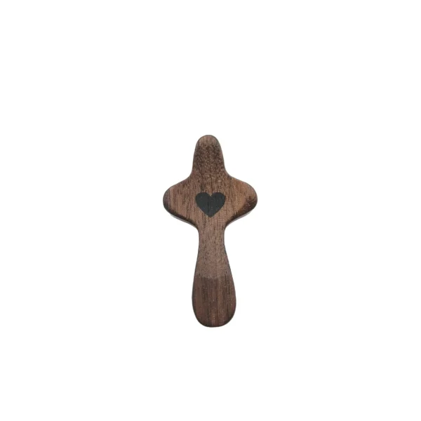 American Style Walnut Wood Handheld Thumb Cross for Easter Church Manufacturer