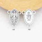 Wholesale Oval Three-way Pendant Vintage Metal Ornament Hanging Rosary Necklace Pendant - Image 5
