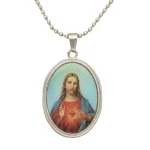 Metal Oil Painting Necklace Jewelry Catholic Jesus Pattern Pendant Key Chain Mobile Phone Decoration Pendant Key Chain - Image 5