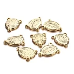 Stainless Steel Handmade Jewelry Accessories Three-Hole Connecting Charms Jesus Virgin Mary Necklace Bracelet Pendant
