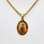 Mecrt Stainless Steel Saint Christopher & Virgin Mary Pendant Necklace Religious Cross Catholic Jewelry Pendant Gift - Image 3