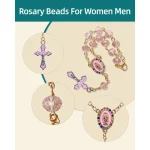 Catholic Rosary Handmade Baptism Rosary Bracelet Pendant Fashion Beaded Communion Gift Crystal Luxury Jewelry Accessories - Image 3