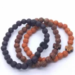Religious Jewelry Plastic Wood Rose Bead Cross Bracelet 5.5g Rosary Bracelet - Image 3