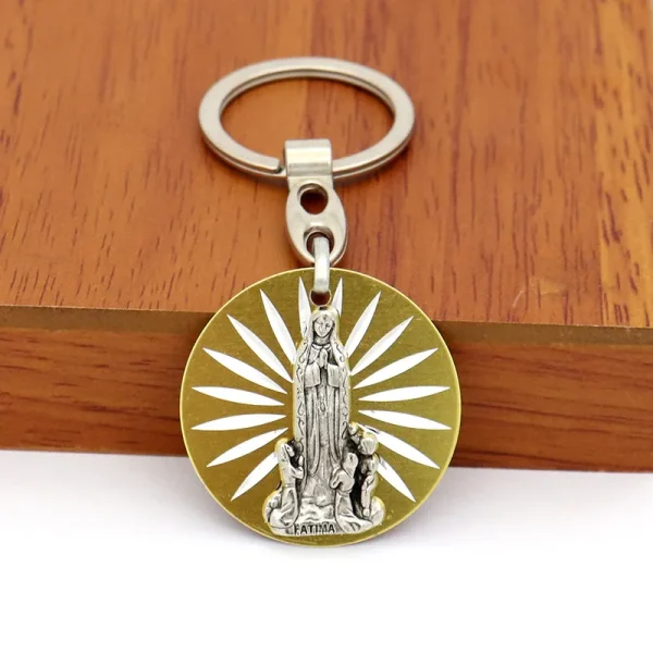 Catholic Virgin Mary Jesus Creative Jewelry Pendant Bag Keychain Zinc Alloy 3.7cm*3.7cm 4g Car Keychains