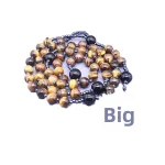Hot Sale Tiger Eye Agate Beads Sweater Chain Cross Rosary Necklace Unisex Accessories - Image 5