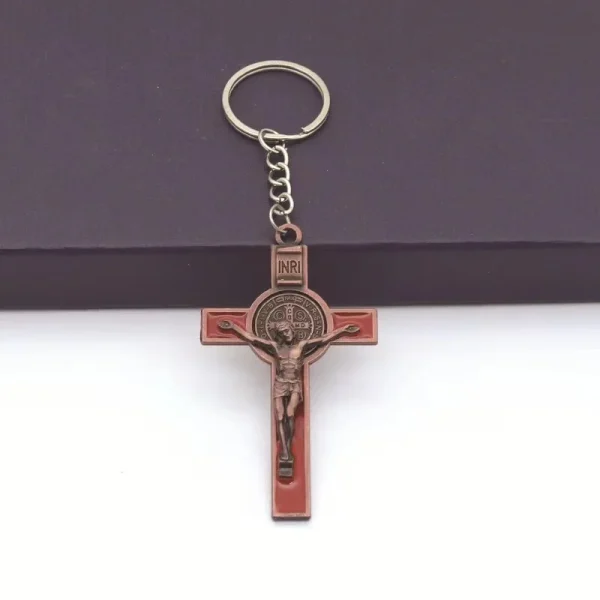 Catholic Christian Jesus Key Ring Car Keychains Women Men Gift Charms Handbag Pendant Cross KeyChains