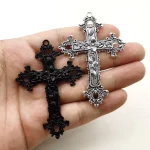 Catholic Cross Pendant Antique Silver Plated Zinc Alloy Cross Charms Pendants