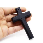 5*8.6cm Black Brown Wooden Cross Intercession Wood Cross Wooden Cross Charm With Hole - Image 2