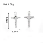 3*1.7cm Diy Accessories Religious Small Stainless Steel Gold Plated Jesus Crucifix Pendant - Image 4