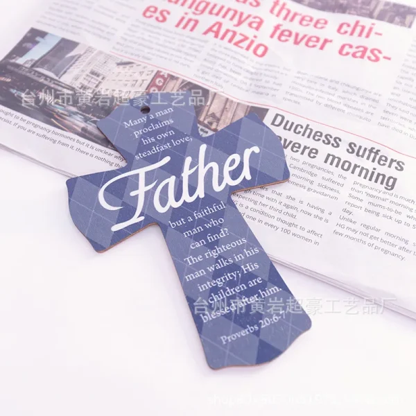 Mecrt Creative Easter DIY Pendant New Home Decoration Wooden Cross Crafts Religious Style with Main Material Jewelry