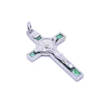 Religious Catholic St Benedict 5.2*3cm Crucifix Rosary Making Black Red Blue Charm Cross Pendant - Image 6