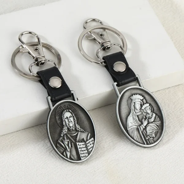 Religious Jewelry Wholesale Pu Car Pendants Keychains Russian Orthodox Church Supplies Metal Jewelry Pendants