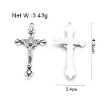 2.4*4.5cm Jesus Religious Necklace Keychain Accessories Silver Black Cross