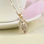 Europe and America Cross Pendant Necklace Lady Mary Pendant Necklace Vintage Necklace with Alloy Collar - Image 4