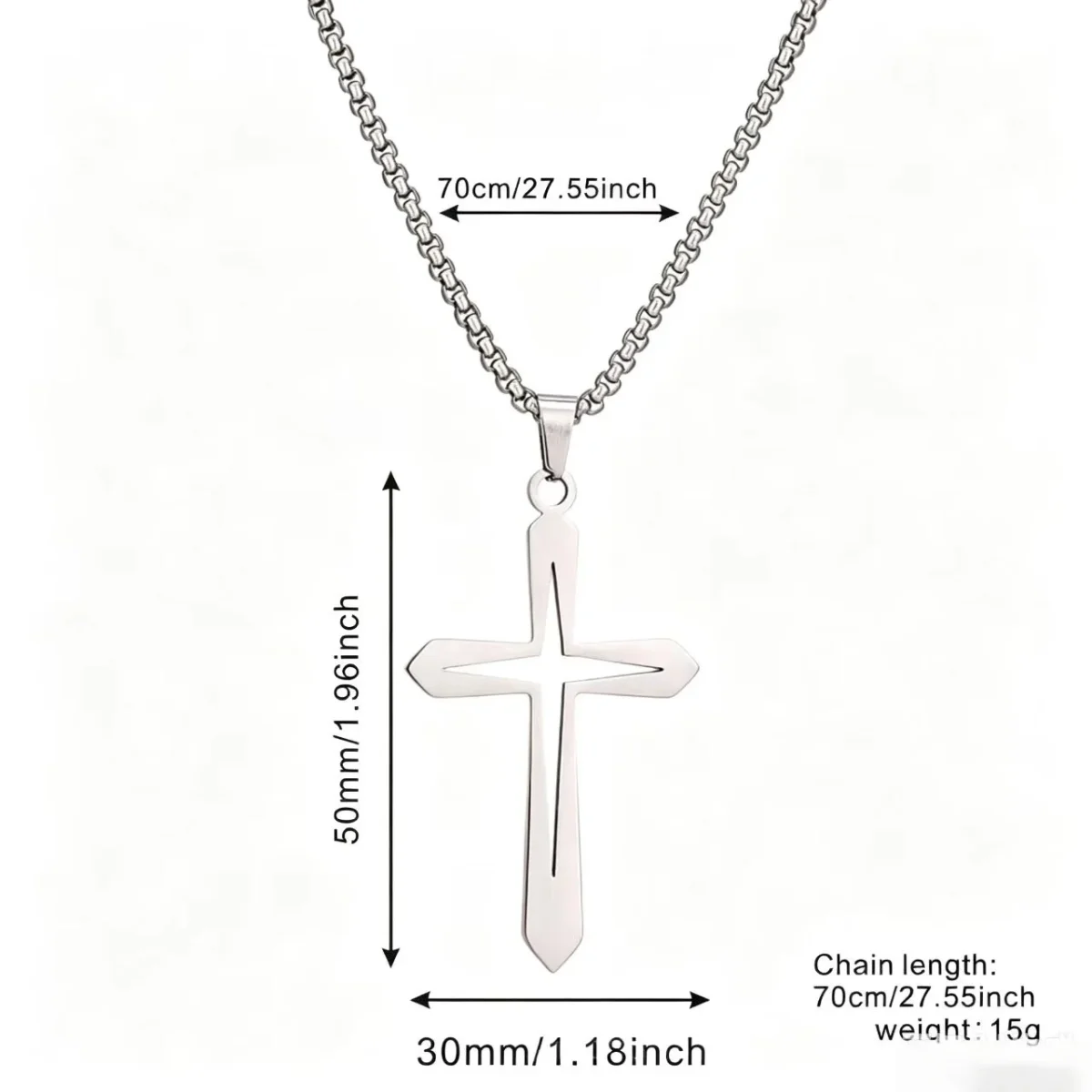European American Cross-border Copper Crystal Cross Unisex Necklace Fashion Personalized Simple Starlight Hollow Pendant Box - Image 4