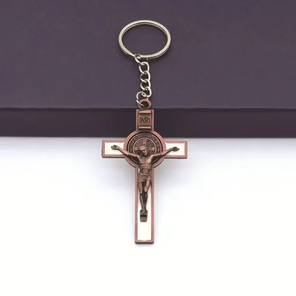 Catholic Christian Jesus Key Ring Car Keychains Women Men Gift Charms Handbag Pendant Cross KeyChains