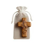 New Handy Wooden Pocket Prayer Cross Pair Gift