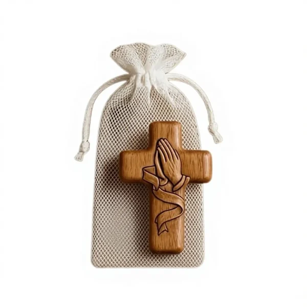 New Handy Wooden Pocket Prayer Cross Pair Gift