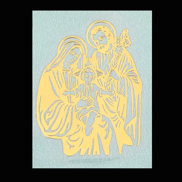 Metal Stickers Crafts Catholic Jesus Pattern Decoration Wallpaper Pure Copper Hollow Paste Mobile Phone Paste Adornment