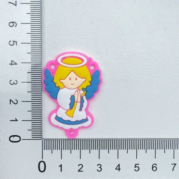 Cartoon Angel Girl PVC Soft Rubber Stickers, DIY Accessories, Our Lady of Aparecida, Catholic Angel Religious Decoration
