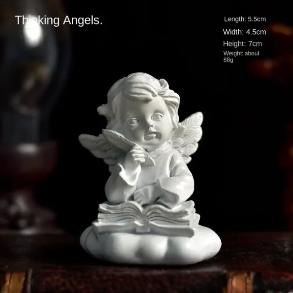 Catholic Communion Baptism Products Angel Ornament Resin Girl Heart Sculpture Tabletop Decorations