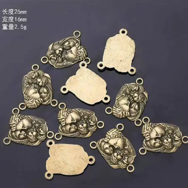 Mecrt Catholic Jewelry Accessories Virgin Mary Triangle Connector Charms Cross Pendant Raft Alloy Jewelry Necklace Ankle