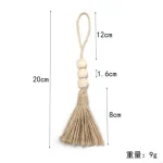Hemp rope tassel European and American pastoral keychain decorative pendant retro decorative hanging ear factory direct sales - Image 2