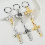 Catholic Creative Retro Alloy Keychain Pendant Retro Jewelry Accessories Jesus Gold and Silver Pendant Accessories Wholesale