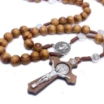 Religious Catholic Rosary Wood Beads Virgin Mary Decade Crucifix Devotional Gift Cross Handmade Jesus Pendant Rosaries Jewelry - Image 6