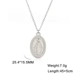 Catholic Jewelry Stainless Steel Oval Holy Father Jesus Pendant Christian Easter Necklace Pendant Fashion Religious Gifts - Image 5