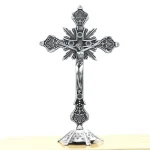 Catholic Crucifix Retail Vintage Metal Craft Ornaments Home Office Decorative Cross Engraved Home Office Decorative Wholesale - Image 2