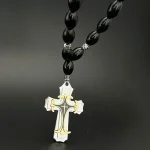 Mecrt Russian Religious Cross Pendant Necklace Gold Plated Rosary Oval Glass Beads Car Fashion Beaded Bracelets - Image 5