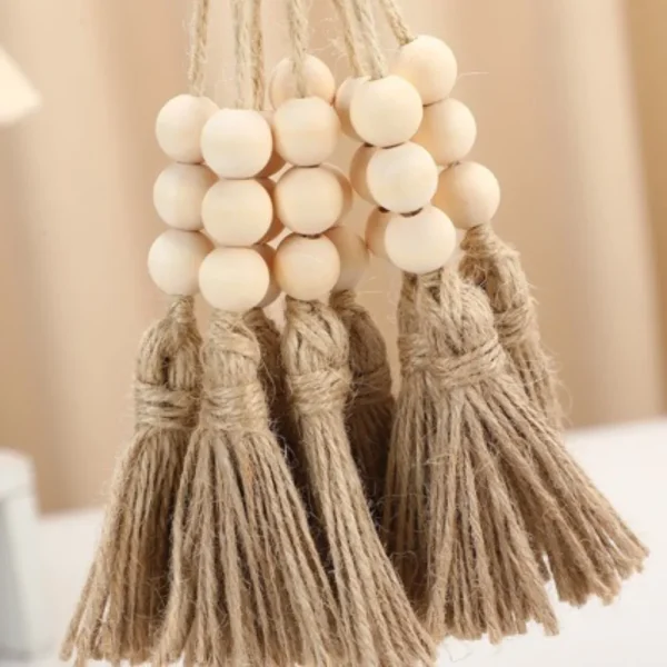 Hemp rope tassel European and American pastoral keychain decorative pendant retro decorative hanging ear factory direct 