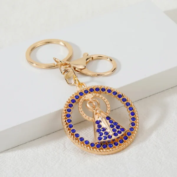Vintage European American Religious Imitation Enamel Keychain Pendant New Cross-Border Metal Crafts Durable Stylish Acce