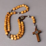 Catholic Rosary Crucifix Vintage Necklace Religious Jewelry & Gift Wooden Beads Classic Rosaries with Cross Jesus Wholesale - Image 5