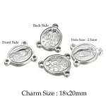Stainless Steel Handmade Jewelry Accessories Three-Hole Connecting Charms Jesus Virgin Mary Necklace Bracelet Pendant - Image 3