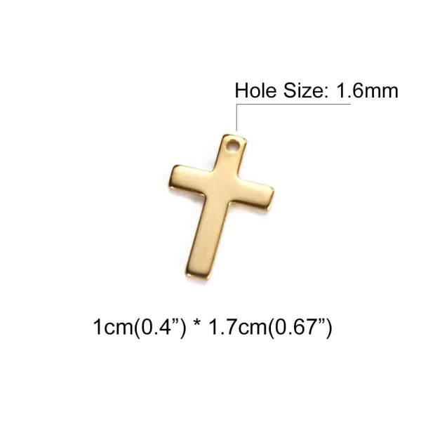 Stainless Steel Mini Size Solid Polished Cross Pendant Religious Cross Charms for Necklace Earring Bracelet Jewelry Maki
