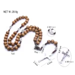 Mecrt Wooden Rosary 8mm Beads Catholic Religious Saint Virgin Mary Jewelry Christmas Gift Easter Church Prayer Beads Wholesale - Image 2